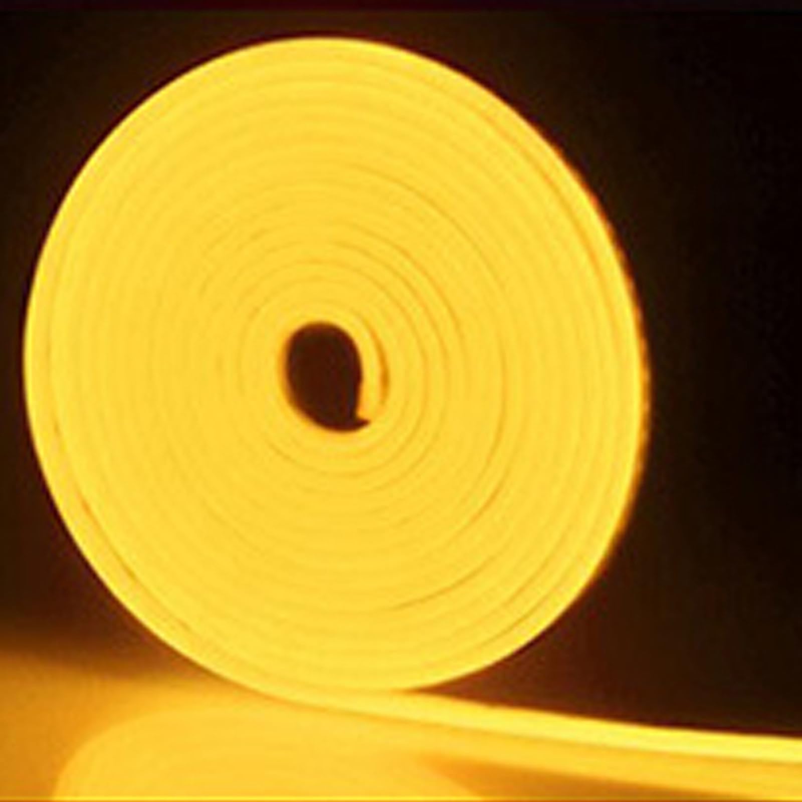 Striscia luminosa al neon a colori a LED, DC12V RGB2835 LED Impermeabile IP67 Luce al neon flessibile a LED per la decorazione esterna dell'interno della cucina della camera da letto,15m-yellow
