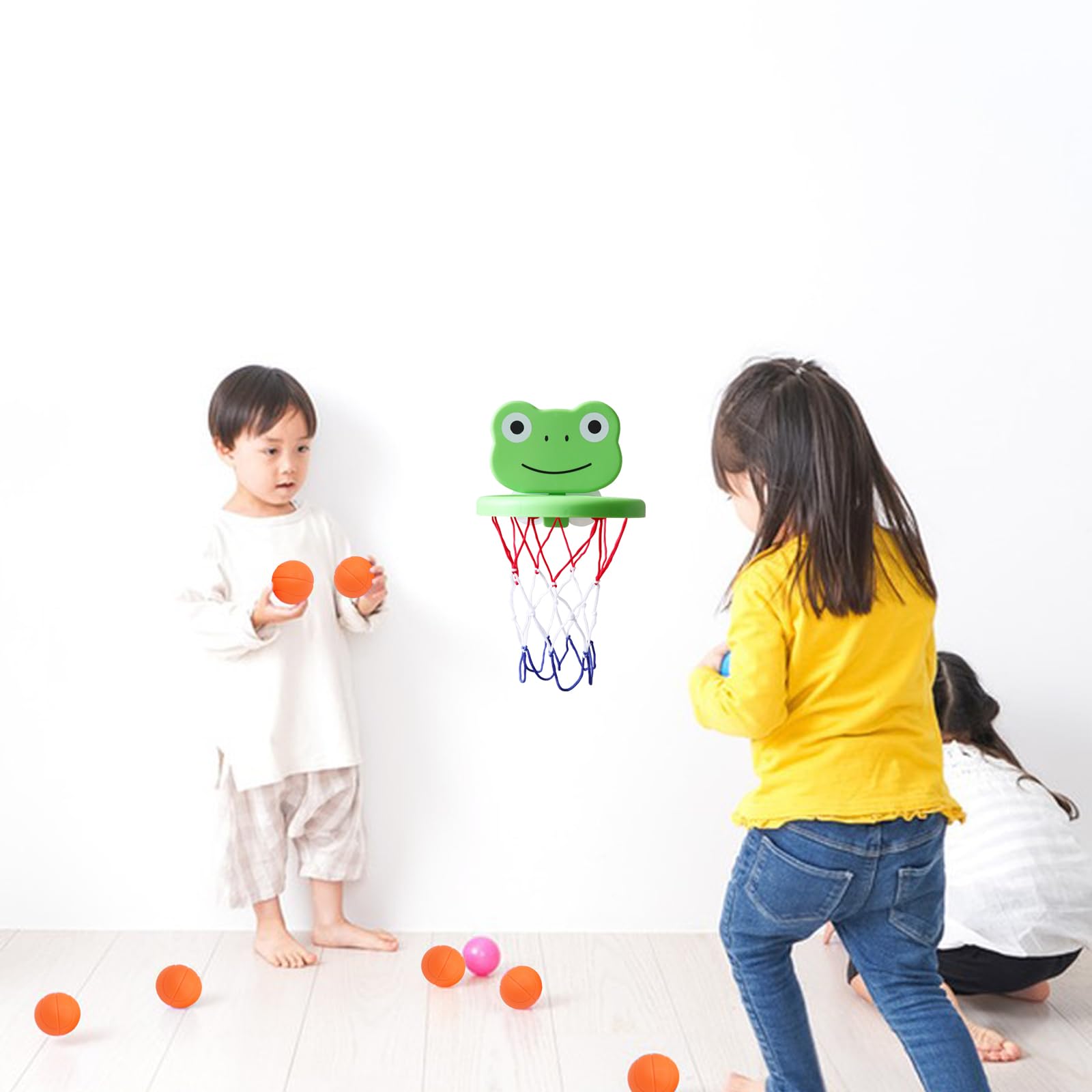 Juego De Baloncesto De Baño Vicloon – 5 Pelotas Y Aro Con Ventosas Para Piscina, Azulejos O Cristal – Juguete Acuático Para Niños De 3 Años En Adelante