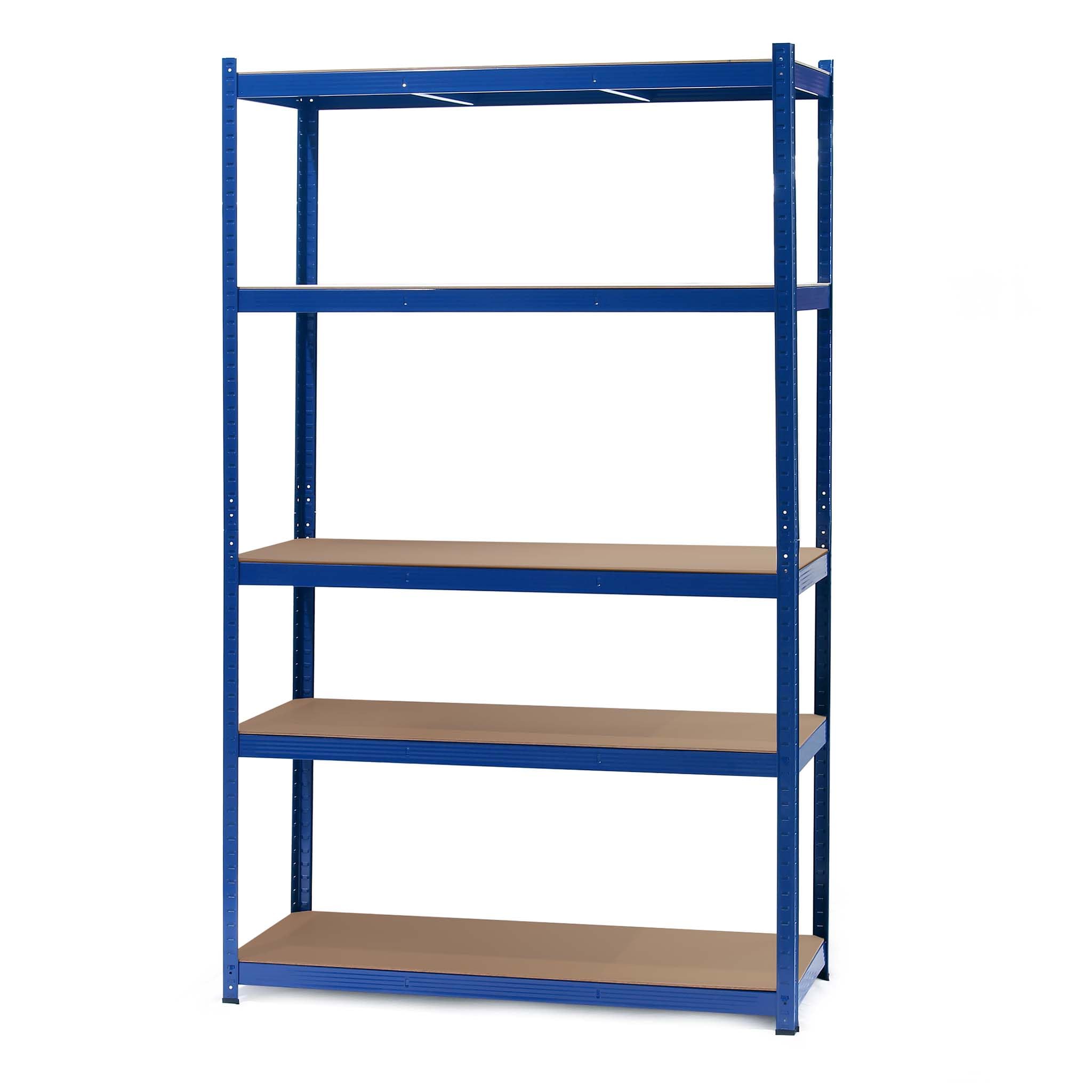 Wiltec Scaffale per carichi pesanti blu 120x60x204cm Scaffale a incastro 5 ripiani 200kg/piano