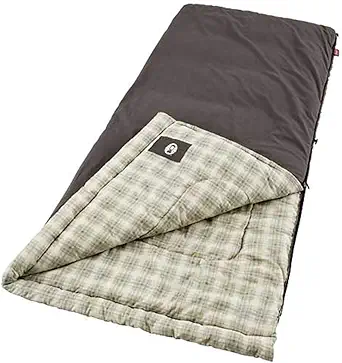 Coleman Heritage Big & Tall 10°F Flannel Sleeping Bag, XL Sleeping Bag Fits Adults up to 6ft 7in Tall, Machine Washable, Great for Camping, Hunting, Guests, & More