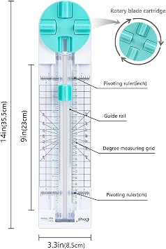 Paper Trimmer Craft Paper Cutter: 4 Style Multi-Function Scrapbooking Tool with Dial Blades of Straight,Wave,Dotted,Perforated,Creasing for Cutting Paper,Coupons,Photos,Postcards,Scrapbook,Card