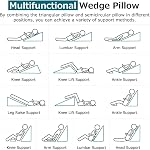 Oreiller à clin d'œil pour adultes, Oreil à cran de lit pour post-chirurgie, Orée Triangle pour le soulagement du reflux acide, Apnée du sommeil, Snoring, Soin du dos, Sleeping, Mémoire Mousse Oreillon pour anti-ronflement