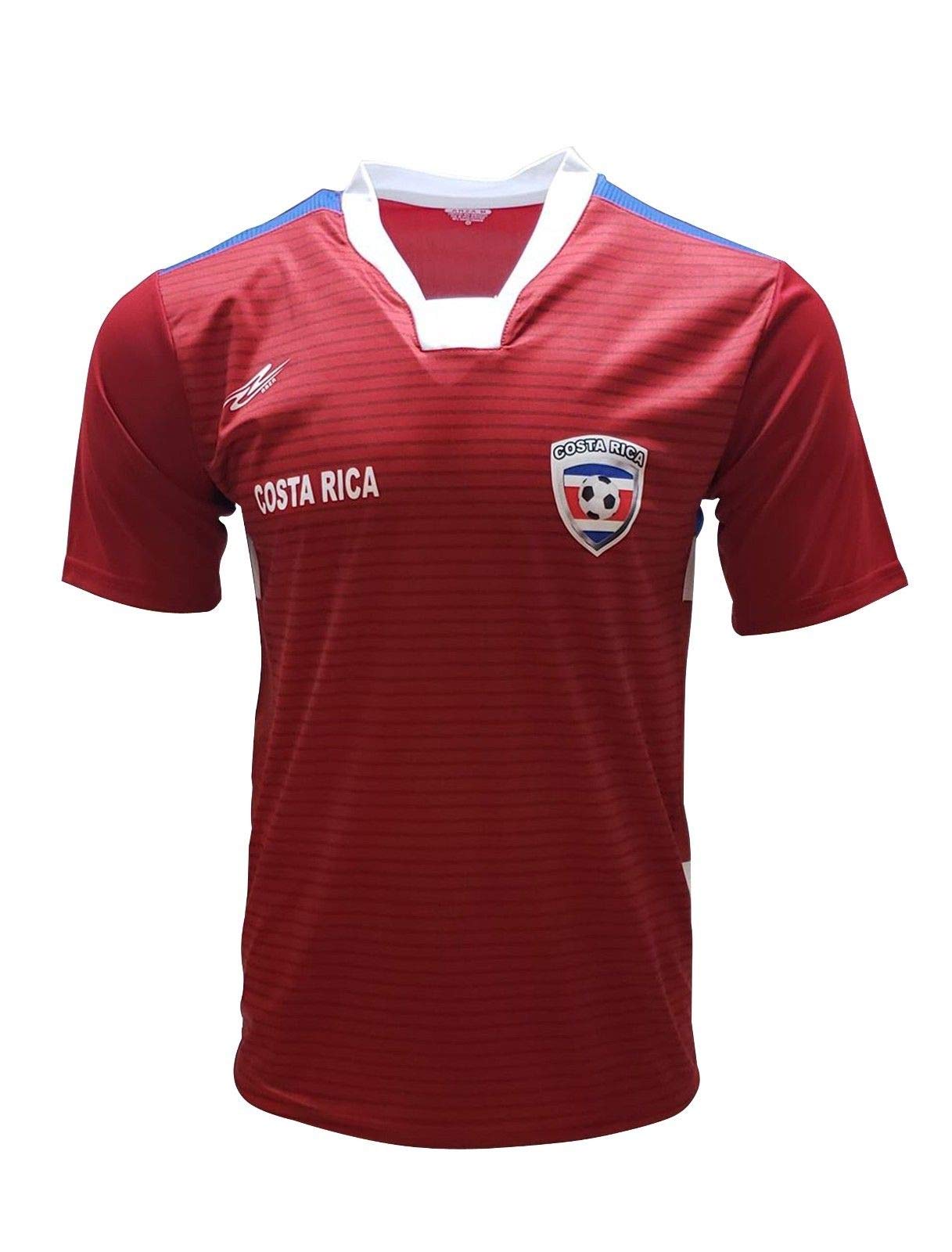 Costa Rica New Desing Arza Soccer Jersey Red Slim Fit (X-Large)