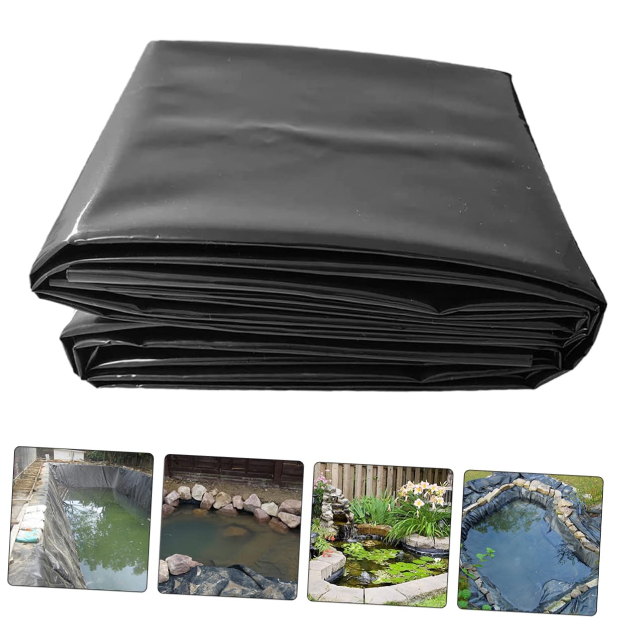 Sottostrato resistente in HDPE per laghetti da cortile, rivestimento morbido e flessibile resistente agli strappi, per pesci granchi e piante acquatiche, soluzione ideale per la protezione esterna