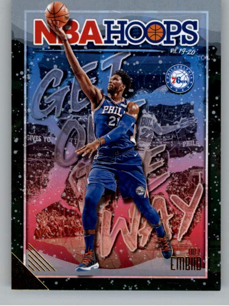 2019-20 Panini Hoops Get Out the Way Winter #10 Joel Embiid Philadelphia 76ers NBA Basketball Trading Card