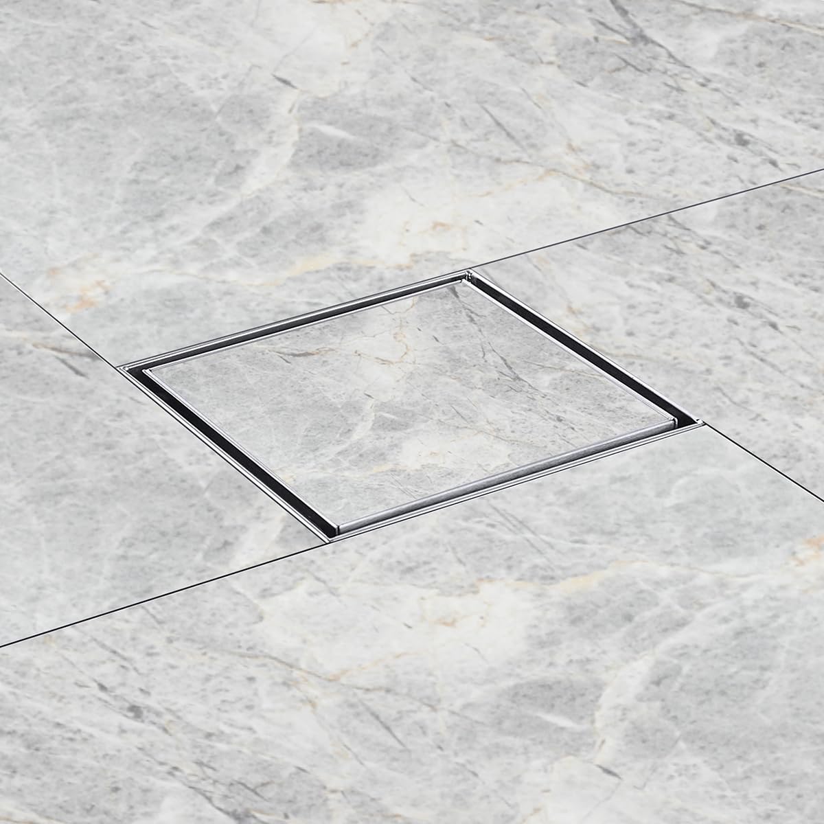 Ruhe® Tile Insert Square 6x6 Inches Floor Drainer | 304 Grade Stainless Steel Square Tile Insert with Stainless Steel Trap | Set of 2 (B08RNC2QD4) Amazon Price History, Amazon Price Tracker