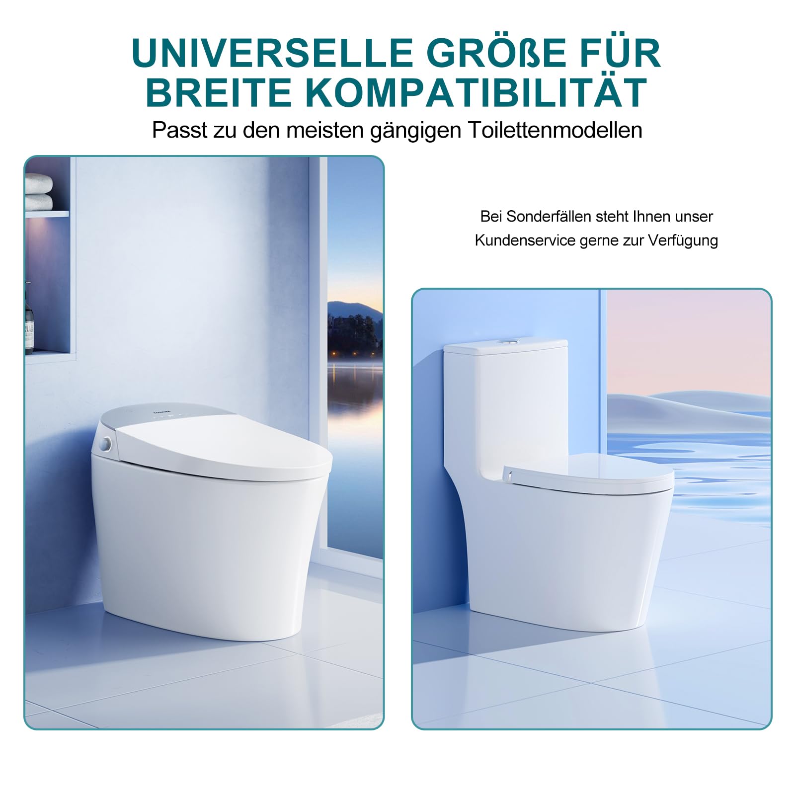 Erhöhter Toilettensitz für Erwachsene, Toilettensitzerhöher Senior WC-Aufsatz 13 cm, mit Deckel, für ältere Menschen und eingeschränkte Mobilität, einfache Montage und Reinigung