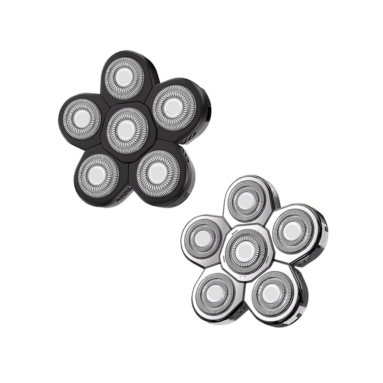 Testa Della Lama Di Rasoio Rasoio Elettrico Lavabile Galleggiante 6D Barba | Pratico kit tagliacapelli(6D Black-2PC)