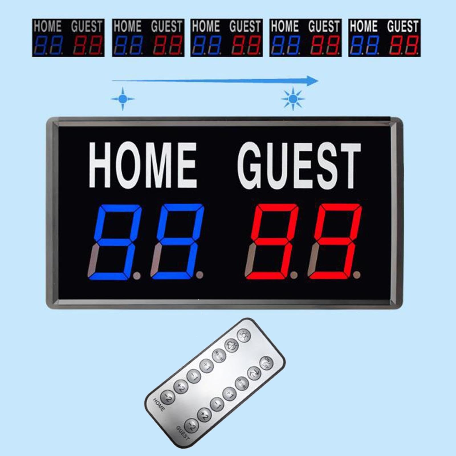 Tabellone Segnapunti Elettronico Mini di Pallacanestro Digitale for Giochi Concorrenza Sport Indoor Badminton Facile da Leggere