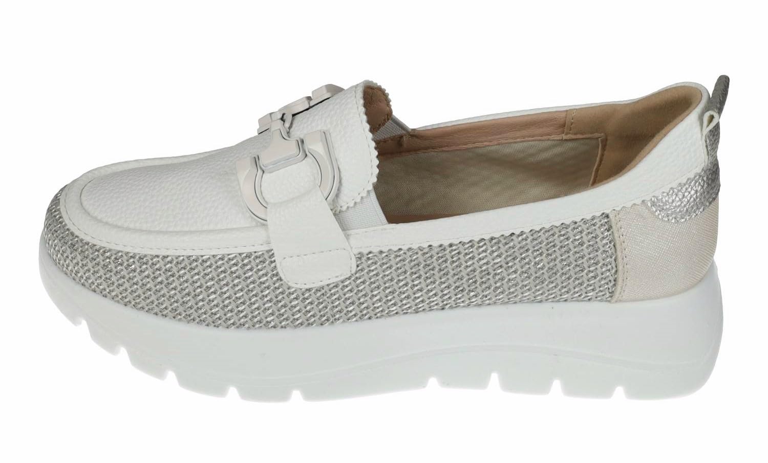mysoft 25M269 Mocasines de Mujer Plataforma y Adorno metálico Mujer Zapatos MOCASÍN