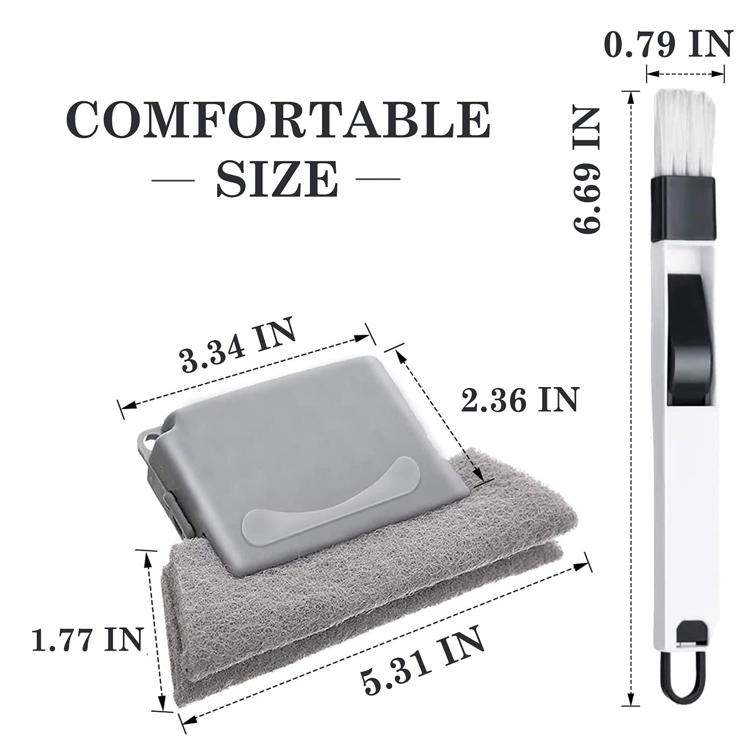 5 PCS Magic Window Cleaning Brush - Cleaning Supplies for Window Groove Gap - Crevice Cleaner Tool for Windows Sill, Track, Seal - Dustpan Brush Quickly Clean All Corners and Gap 1