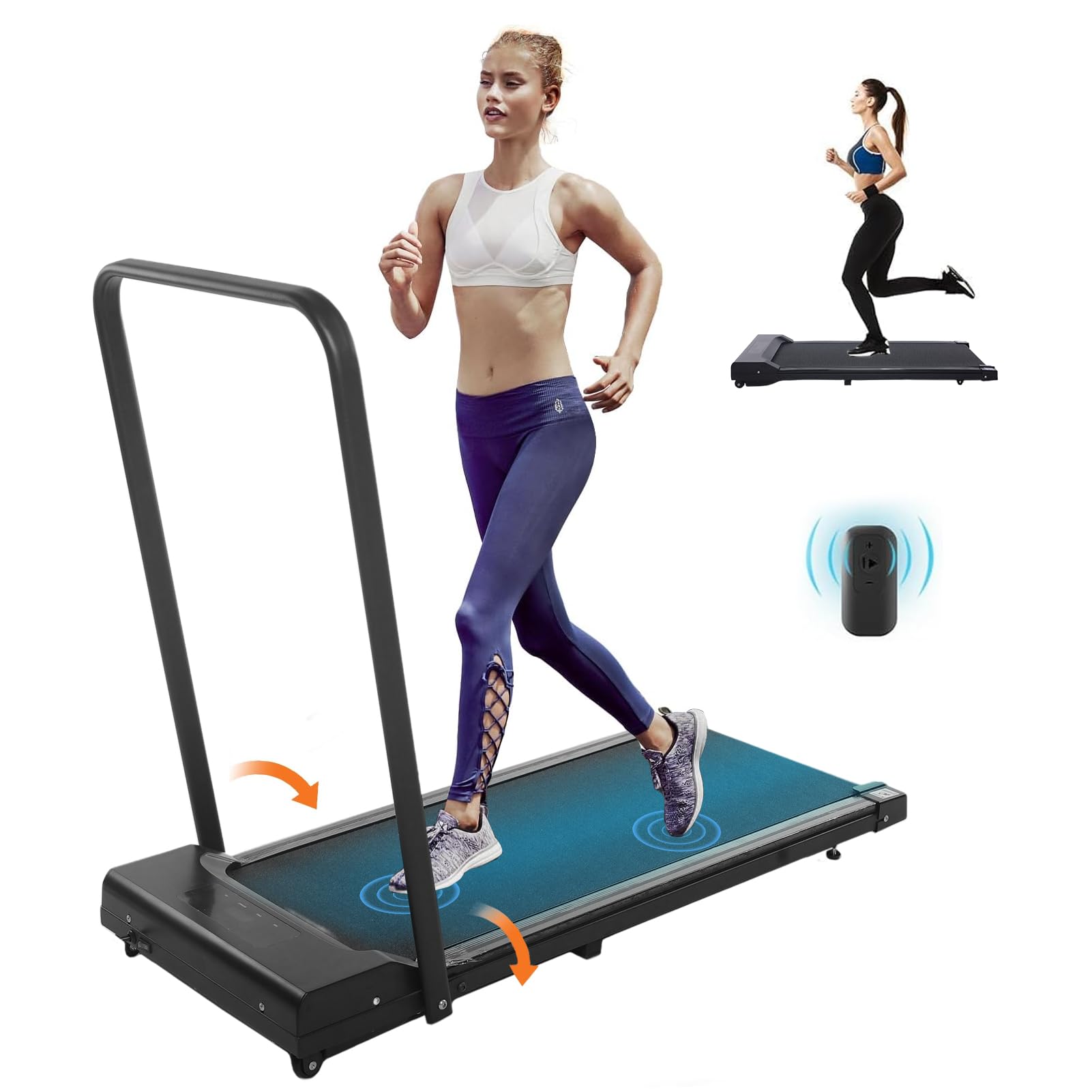 TDOO Portable Walking Pad 2 in 1 Under Desk Treadmill, 2.5HP Low Noise ...
