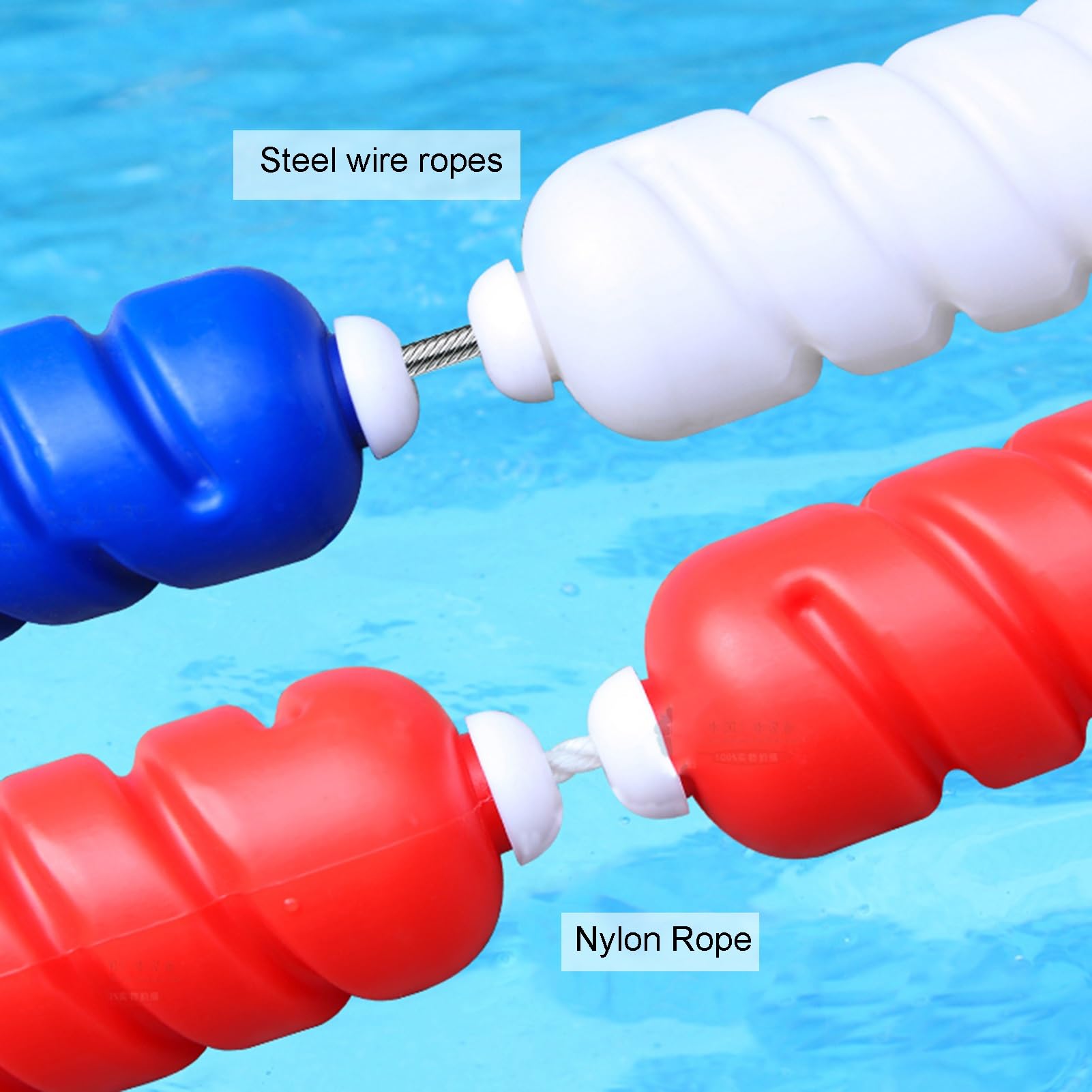 Kit di corda galleggiante per piscina, resistente ai raggi UV, 9 m, in nylon, con guinzaglio per divisori di corsia e boe, perfetta per gare di nuoto, allenamento e sicurezza in piscina