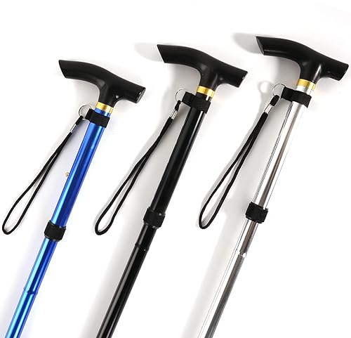 Miniatura 5 de GKK Bastón plegable plegable plegable para hombres mujeres ligero ajustable portátil ayuda de equilibrio de movilidad ayuda ideal para la vida