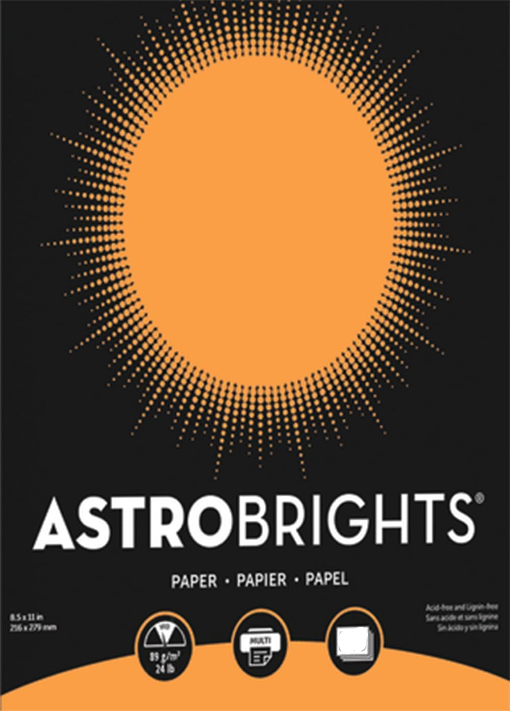 Astro Color Paper, 24 lb, 8 1/2 x 11, Cosmic Orange, 100 Sheets
