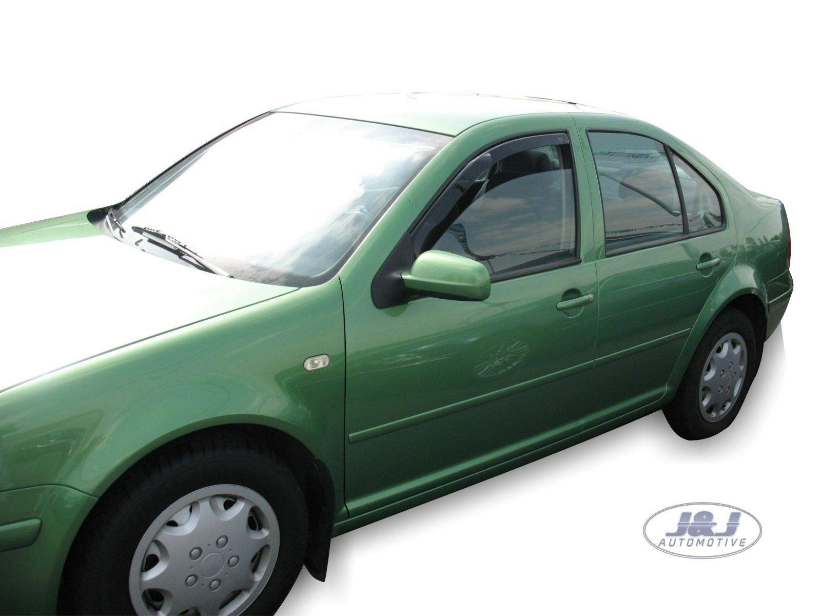 J&J AUTOMOTIVE Windabweiser passend für Volkswagen Bora 4-Türer 1998-2005 2tlg, Heko Regenabweiser Vorne Getönt Dunkel Passform