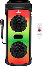 TRONICA Wireless Portable Rockstar Bluetooth Speaker, The Rocking TWS Bluetooth Rechargeable Speaker with Vivid DJ Lights 16Wx2 Along with Remote & Wired Mic, Powerful Bass Party Speaker