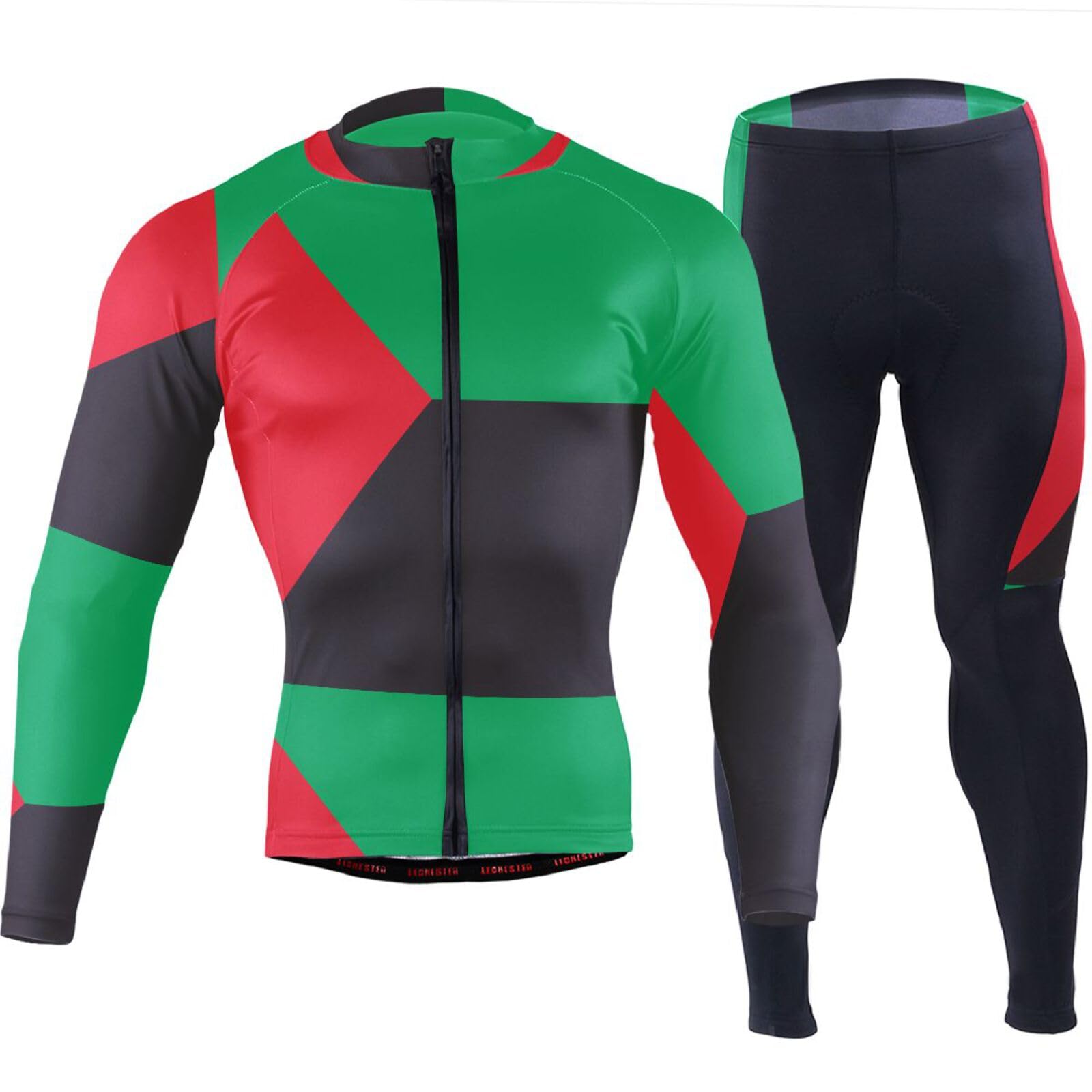 Equipo de ciclismo para clima frío con bolsillos, equipo de ciclismo para invierno resistente al viento 3D acolchado bandera nacional de Kenia