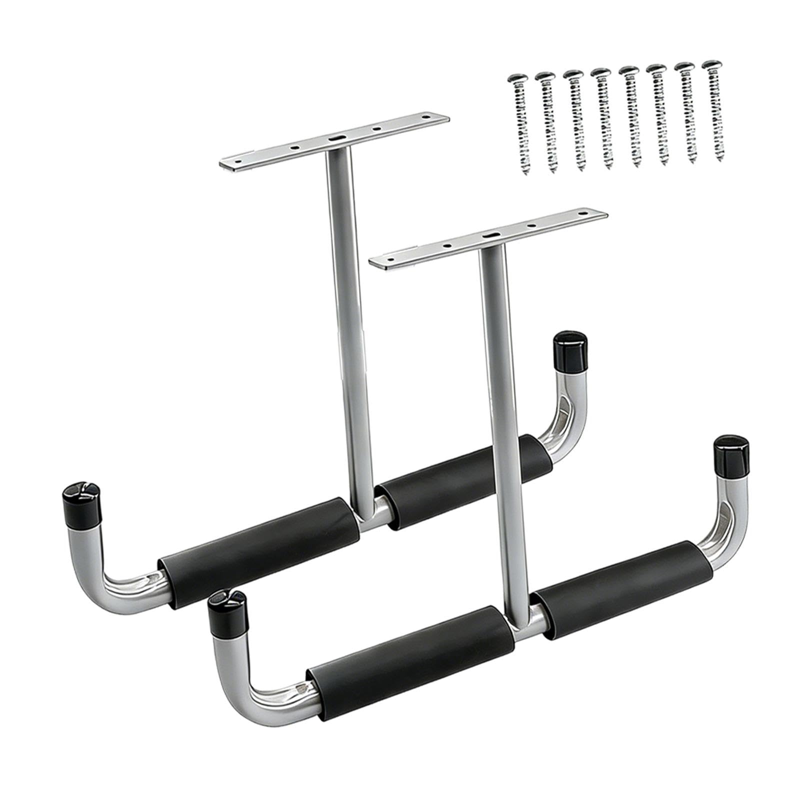 Support de rangement polyvalent en métal argenté pour garage