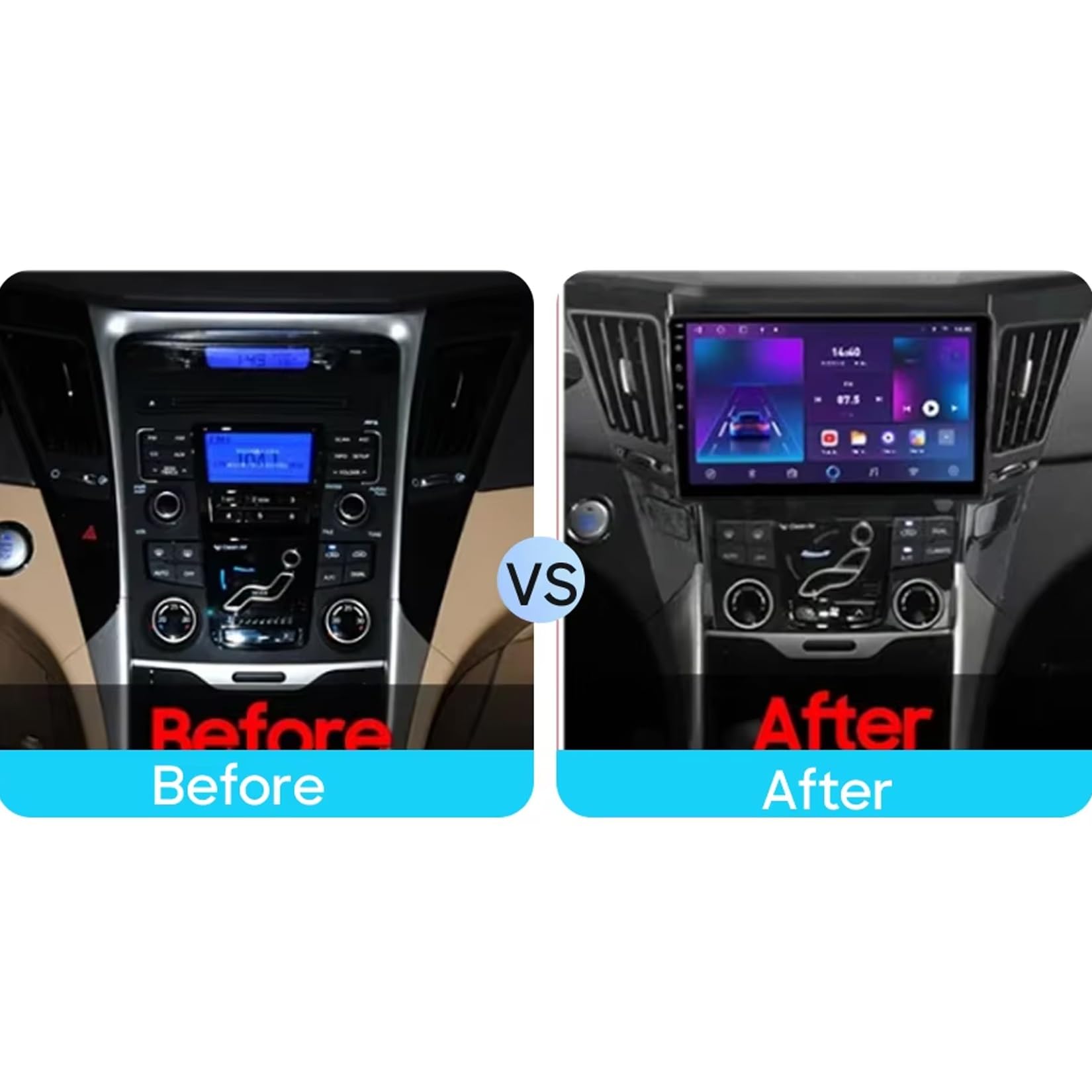 Wyświetlacz Carplay dla Hyundai Sonata 6 YF 2009-2014 Przenośne Radio Samochodowe Z Ekranem Dotykowym Hd, Funkcją Mirror Link I Carplay;, 8 Rdzeń 8G+256G