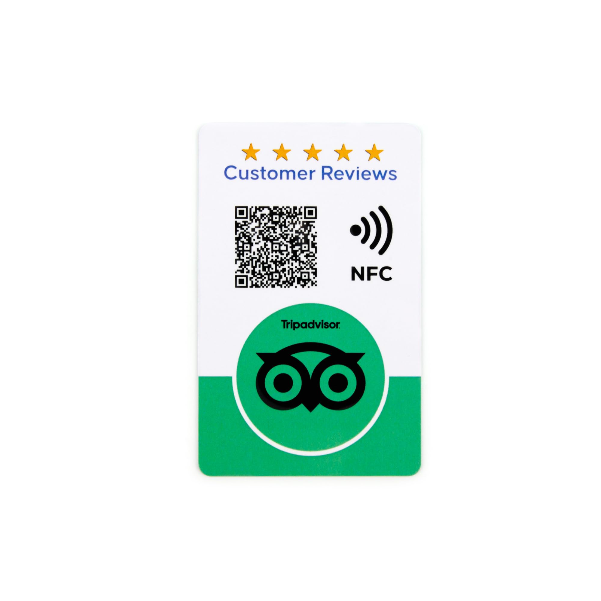 Recensioni & Social Media Follow Card - NFC & QR Contactless - Smart Tap Digital Card per Google, Tripadvisor e Social Media (Instagram, TikTok, Facebook) (Recensione di Tripadviser)