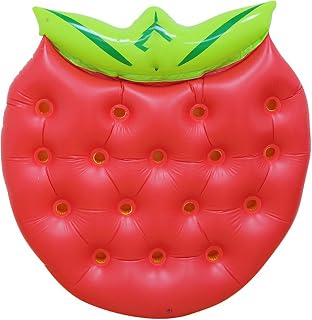 VEKETE Floating Objects in The Pool Summer Water Hammock Swimming Pool Beach Strawberry Float Air Mattress Floating Sleeping Cushion Inflatable Air Bed
