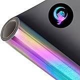 lalago Reflektierend Plotterfolie Textil,30.5cm x 183cm Regenbogen-Plotterfolie，Textil Textilien Bügeltransferfolie Flexfolie Transferfolie zum Aufbügeln für DIY T-Shirt, Stoffe(Regenbogenfarbig)
