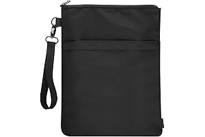 Black Zipper Book Sleeves with Pocket and Handle