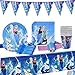 Miotlsy 71pcs Frozen Birthday Party Set Decorazione di Compleanno Stoviglie Set di Accessori per Feste Set da tavola Set di stoviglie Tavola Congelati per Bambini Compleanno