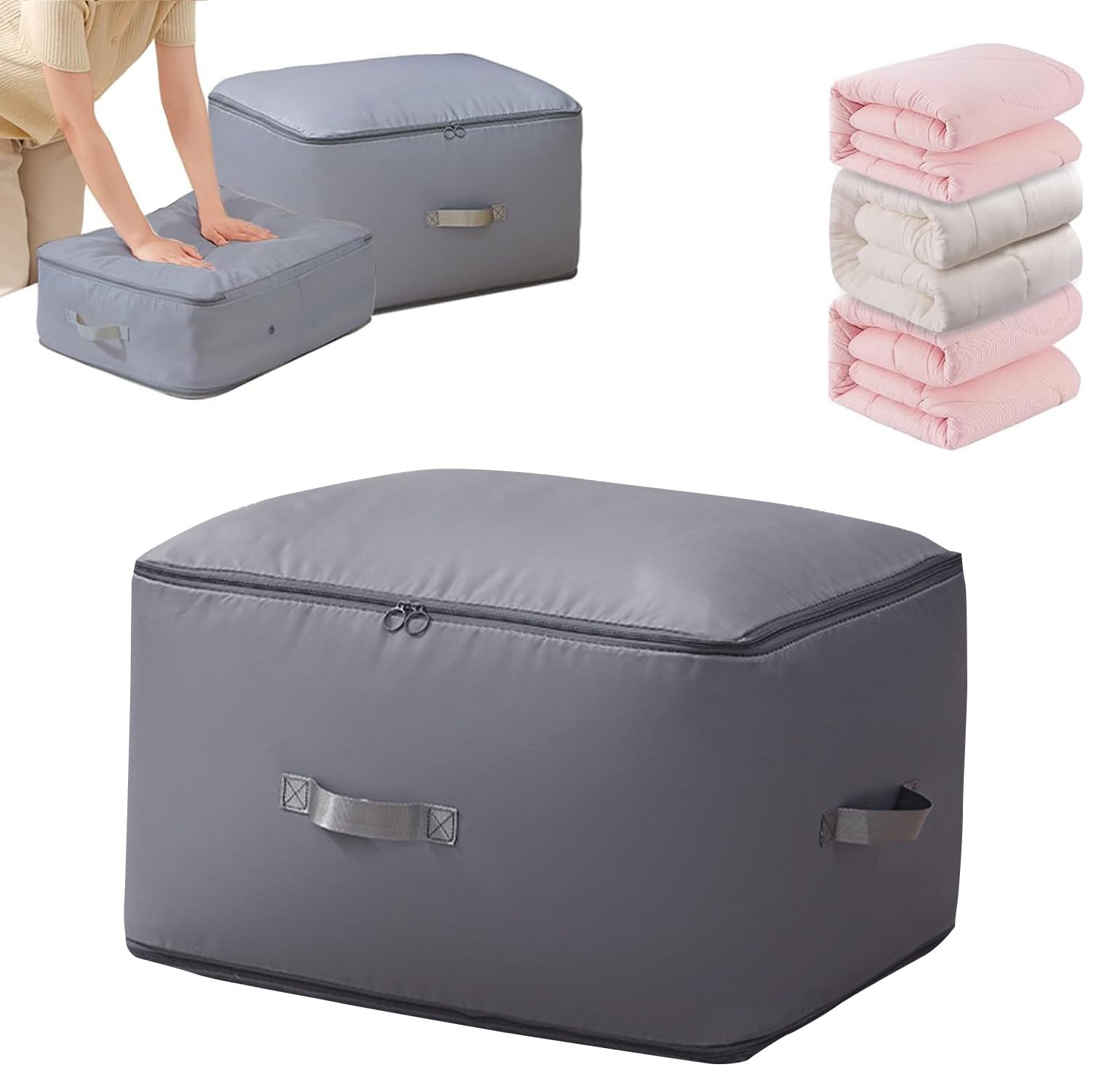 Double Layer Compression Packing Cubes for Suitcases, Luggage Organizer Bags for Travel (Extra Large, Grey)-image-24