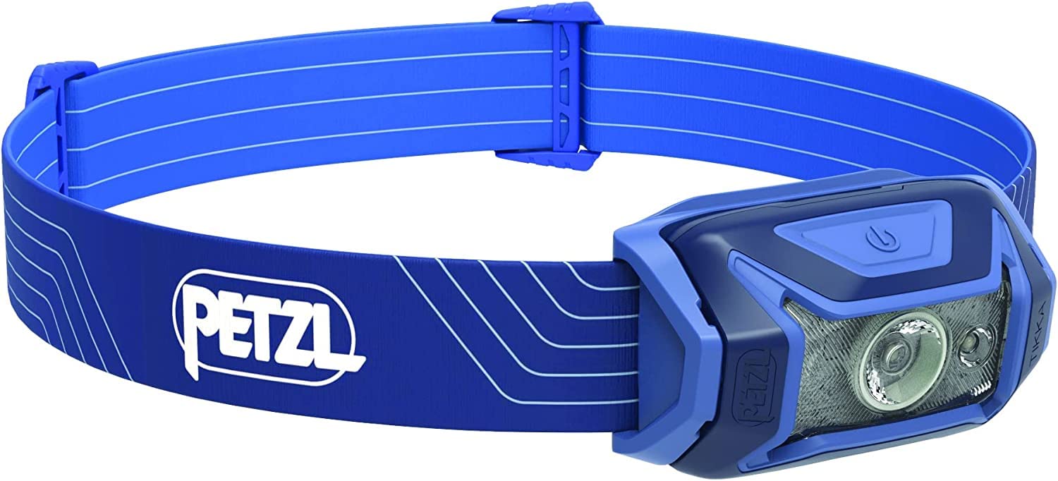 Petzl - Linterna TIKKA - Unisex, Azul, 350 lúmenes