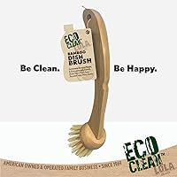 Vista 6 de LOLA Eco Clean Cepillo de bambú para platos, multiusos, mango de bambú renovable ergonómico sostenible, fibras son botellas de soda/agua recicladas