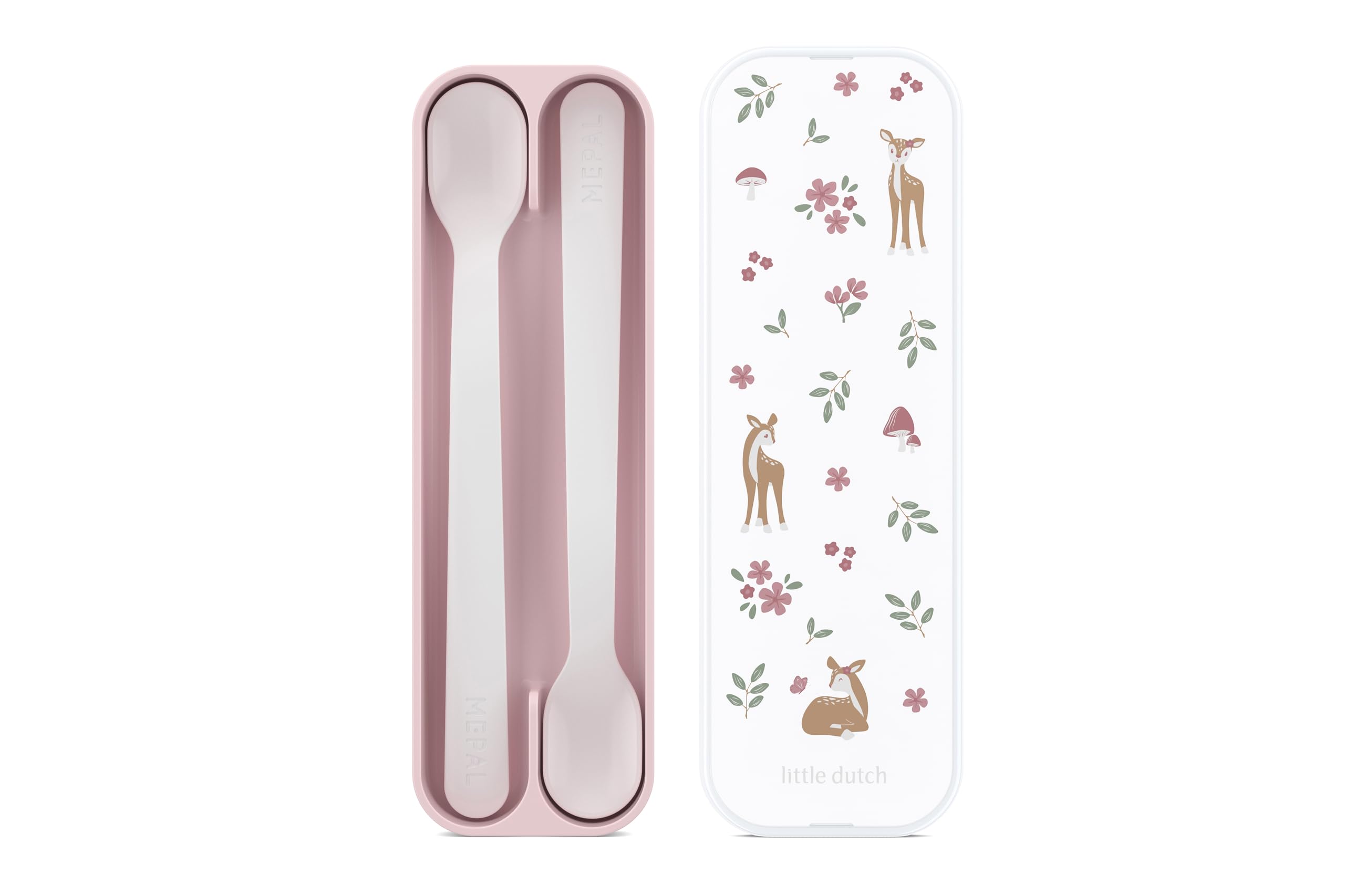 Mepal Baby Feeding Spoon Mio Little Dutch, Long-handled baby spoon, Dishwasher Safe & BPA-free, Baby Utensils, Set of 2, Fairy Garden