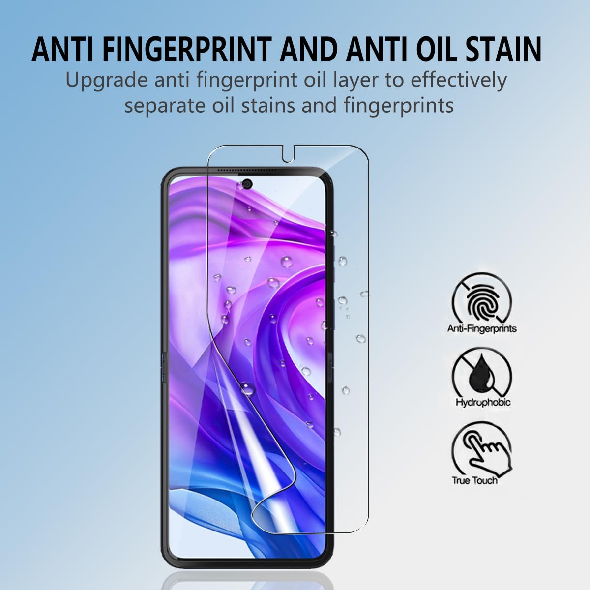 FiiMoo Protection Écran Pour Motorola Razr 40 Ultra, Protecteur D'écran + Film Protecteur Arrière [Couverture Complète] [Reconnaissance D'empreintes Digitales] [sans Bulles] Écran