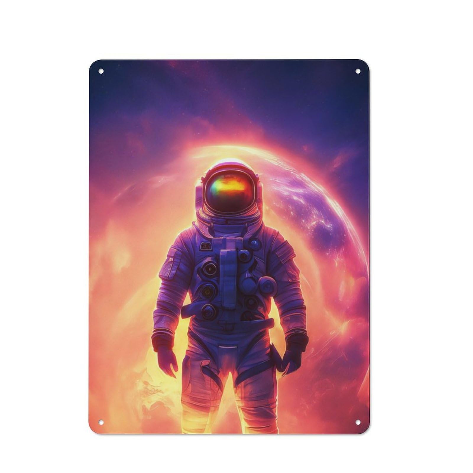 Junmoney Astronaut Rustic Metal Sign 40X30cm For Café Or Restaurant, For Vintage Wall Decor Fans, For Living Room And Hallway Decor