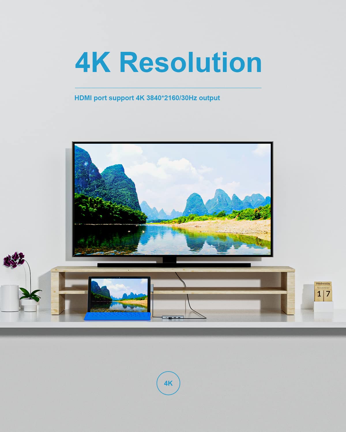 HYRTA USB C Dock for Surface Pro 7, 11 in 2 Surface Pro 7 USB C Docking ...