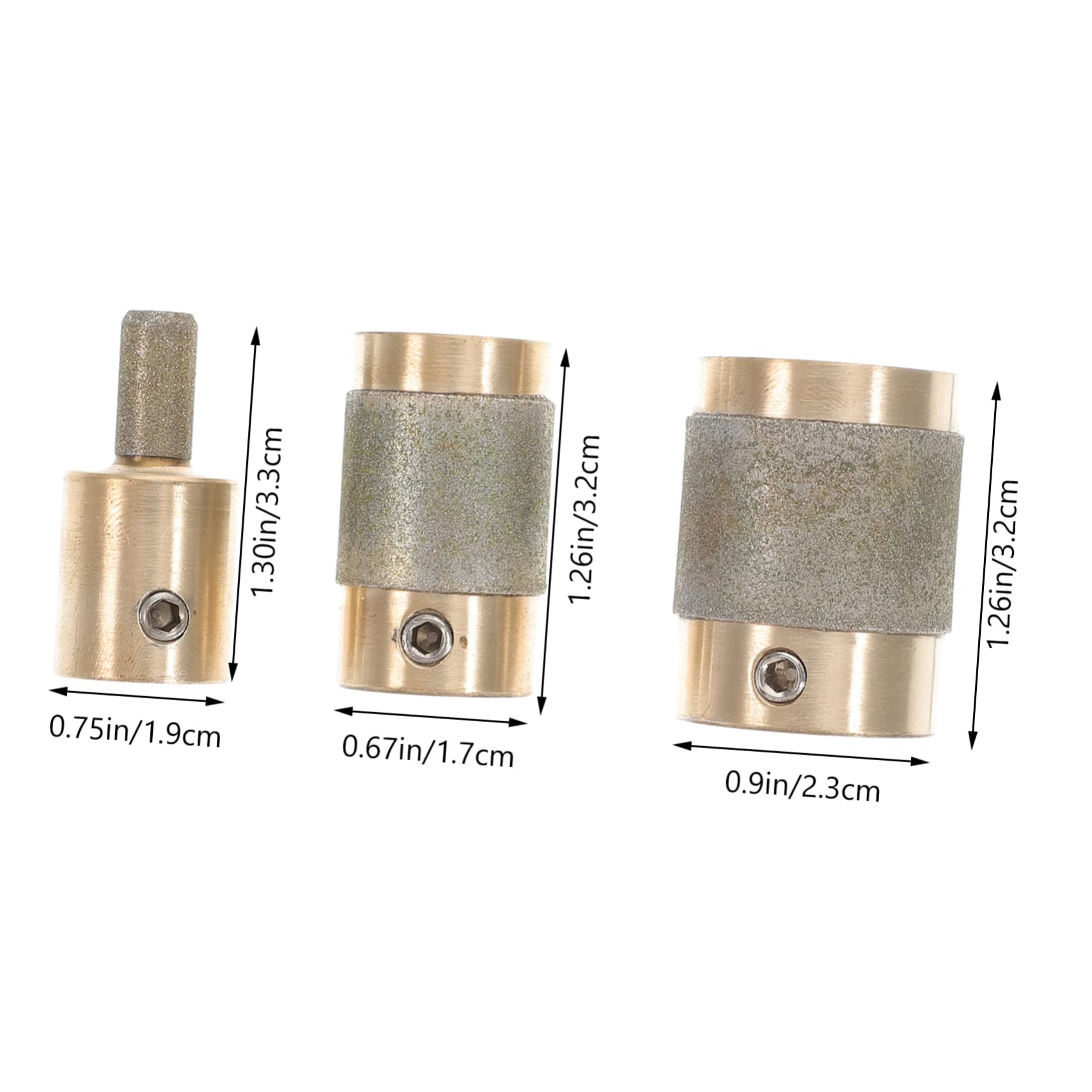 OSALADI Stained Glass Grinding Wheels 3 Sizes 1/4 1 3/4 Inch Brass Core Chrome Plated for Glass Cutting and Crafting