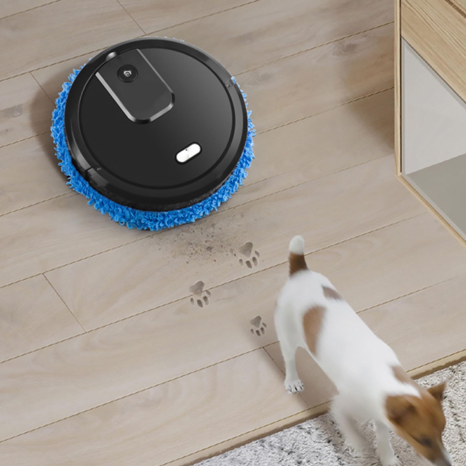 PRETYZOOM Robot Limpiador de Pisos Inteligente Función de Fregado Giratorio y Humidificación Hogar, Batería de 1500mah y Diseño en Plástico Duradero Color Aleatorio