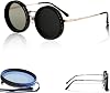Nexx Eyewear Adjustable Sunglasses, Adjustable Tint Sunglasses with Built-in ND Filter, 1-9 Gears Rounded Polarized Gold