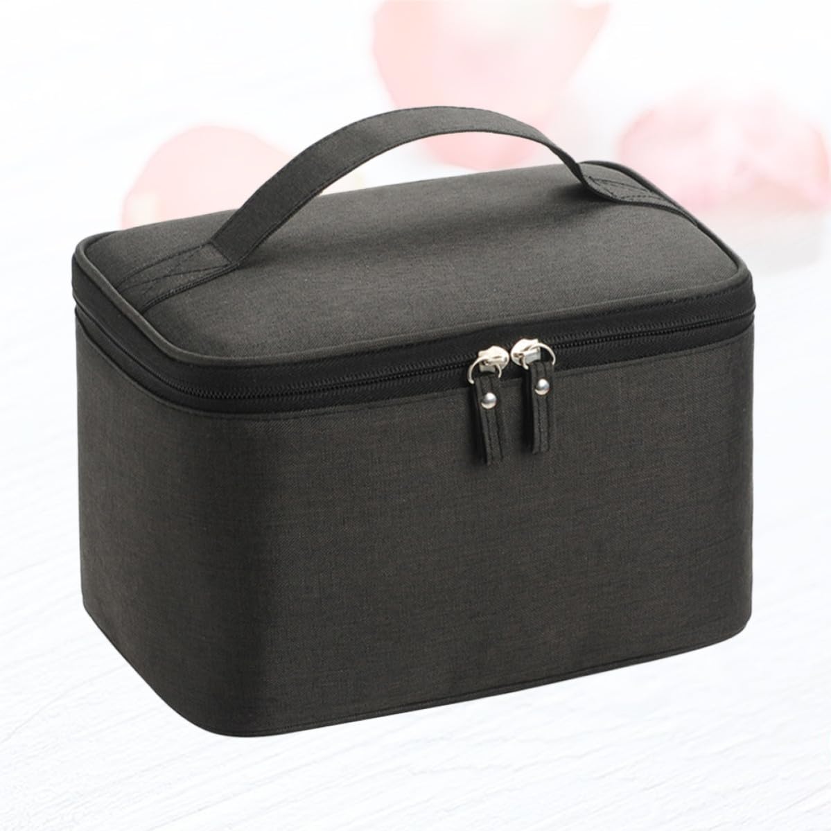 Borsa Cosmetici da Viaggio Nera, Capiente e Portatile | Tessuto, Organizer per Bagno e Attività All’aperto, Pratica per Trucchi e Articoli da Toilette