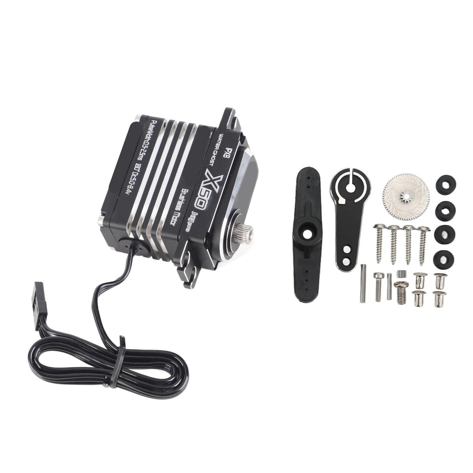 RiToEasysports Servo de Dirección de Coche RC de 50KG, Servo Digital RC Impermeable de Alta Velocidad de Aleación de Aluminio de Alto Rendimiento para Coche RC 1/8 1/10 Accesorio De Modelo De Coche