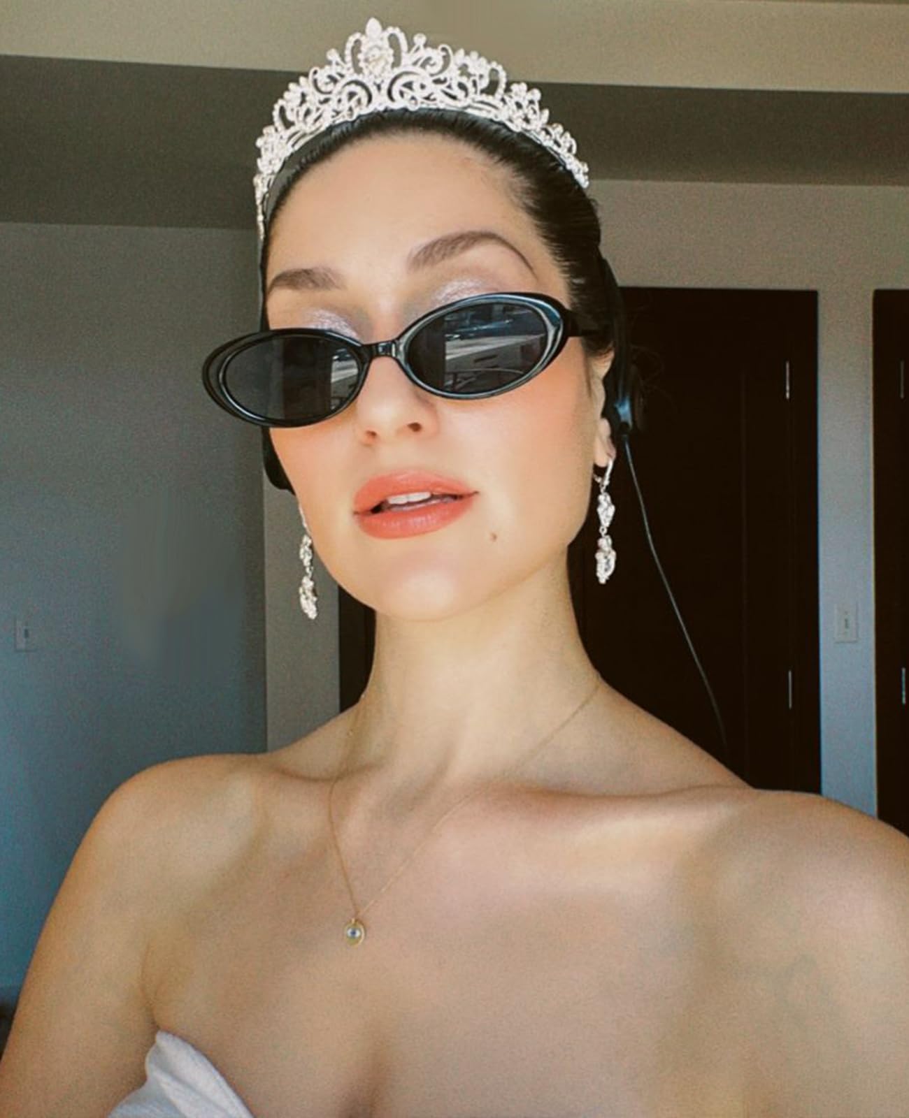 Trendige Retro Ovale Sonnenbrille für Damen, 90er Jahre Kleine Y2K Mode Vintage Schmale Sonnenbrille