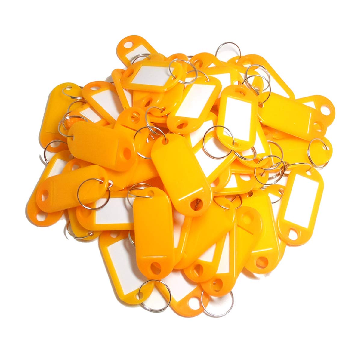Toolstar Orange Key Labels, 100Pcs Key Id Tags Key Labels Tags Plastic Key Tags, Tags With Key Rings As Key Fobs Luggage Pet Name Memory Stick Tags(Orange)
