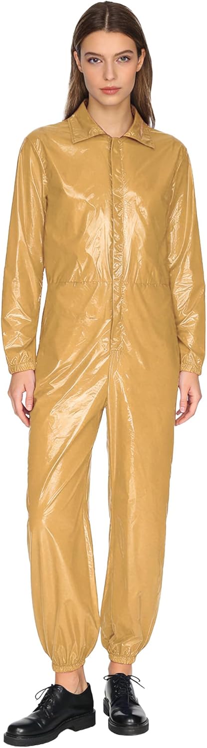YiZYiF Women Zipper Front Coveralls One-piece Overalls Full Body Paint Suit Reusable Hazmat Suit Hazmat Zip