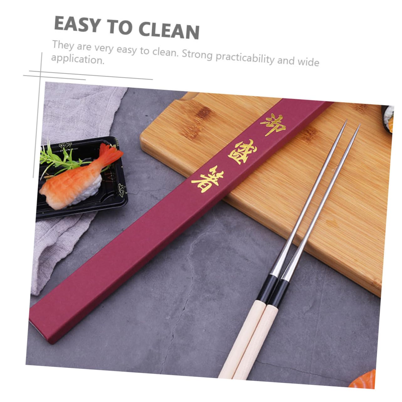 Baguettes Cuisine Japonaises à Pointe Fine en Acier Inoxydable 165 Mm, Légères et Réutilisables, pour Sashimi et Sushi la Maison Restauration,