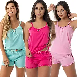 Kit com 3 Baby Doll Malha Conforto | Pijama Verão Joice