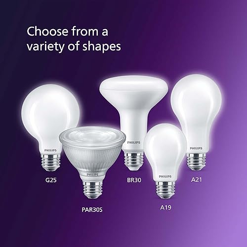 Miniatura 11 de Philips LED - Foco A19 regulable esmerilado sin parpadeo. Tecnología EyeComfort, 800lúmenes, blanco suave (2,700K), 8W60W, base E26, Certificado