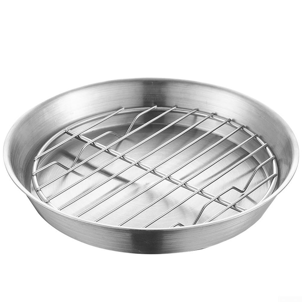 Plaque de cuisson avec grille à rôtir en acier inoxydable de 24 cm pour une cuisine saine