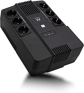 Ewent EW3945 Uninterruptible Power Supply UPS, Line-Interactive 600VA UPS, Surge Protection Power Supply, AVR, Ground Connection, Protects Computers and Peripherals from Blackouts, 6 Output Connectors