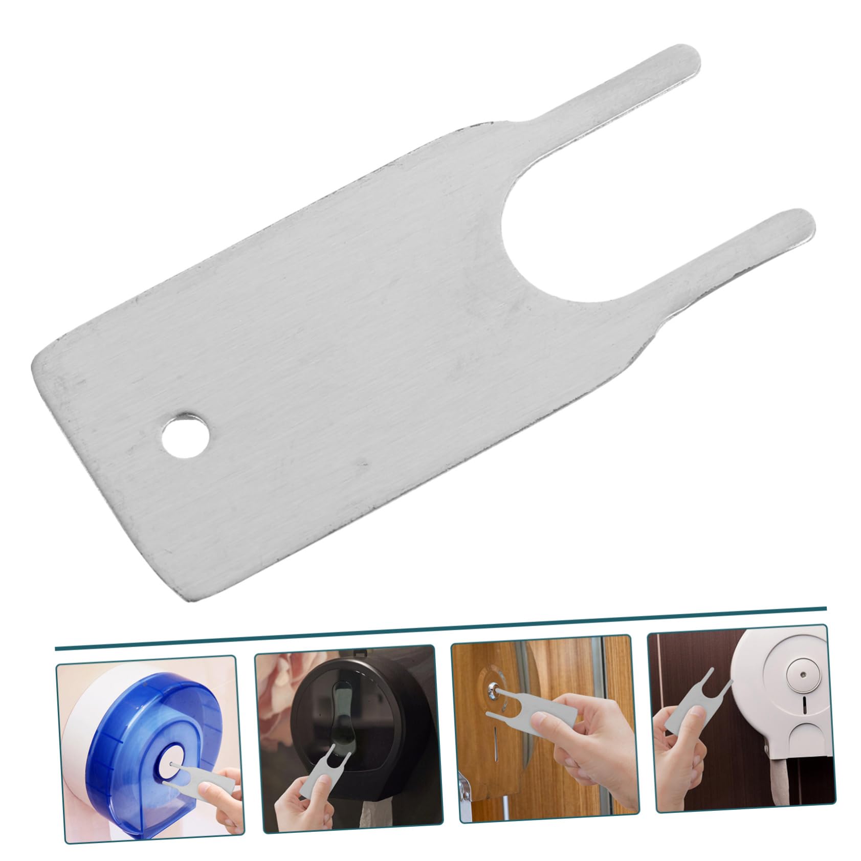 VINTORKY Ersatzschlüssel Für Toilettenpapier- & Handtuchspender – Kunststoff, Silber, 5,5x2,3x0,1cm – Passt Zu Den Meisten Badezimmer-Spendern